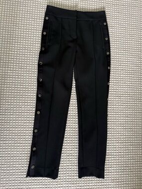 Veronica Beard Black Pants with Snap-Button Side Detail